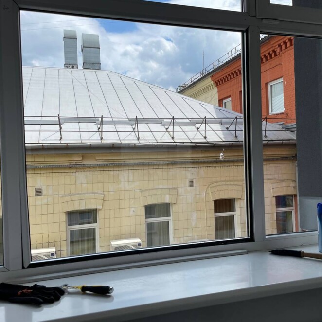 Установка склопакета великих розмірів